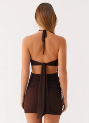 Poetry Mini Dress - Chocolate